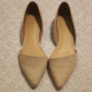 J. Crew Beige Suede Pointed Flats